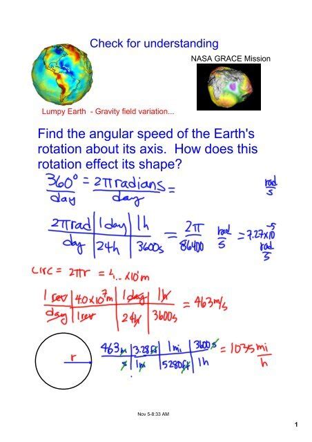 calculate angular velocity of earth.